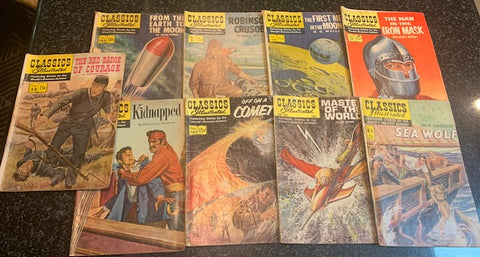 Classic  Illustrated Comics - Sold As a Lot of 9  ( note condition )