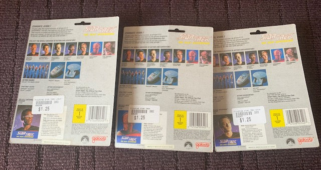 Galoob Star Trek The Next Generation Lot of 3 ~ 3.75" Figures Figures - Data , Worf & Geordi