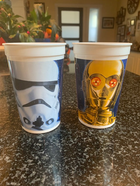 2 Star Wars Episode 1 Taco Bell KFC Pizza Hut "3 CPO & STORMTROOPER" 1996 Cups