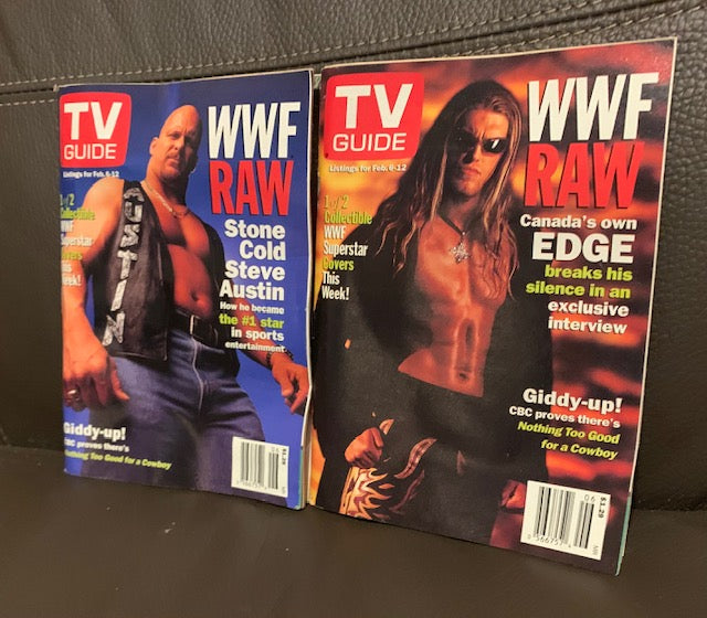 TV Guide - Feb 6-12 - 1999 - WWF Raw : Steve Austin & The Edge (new) both one price