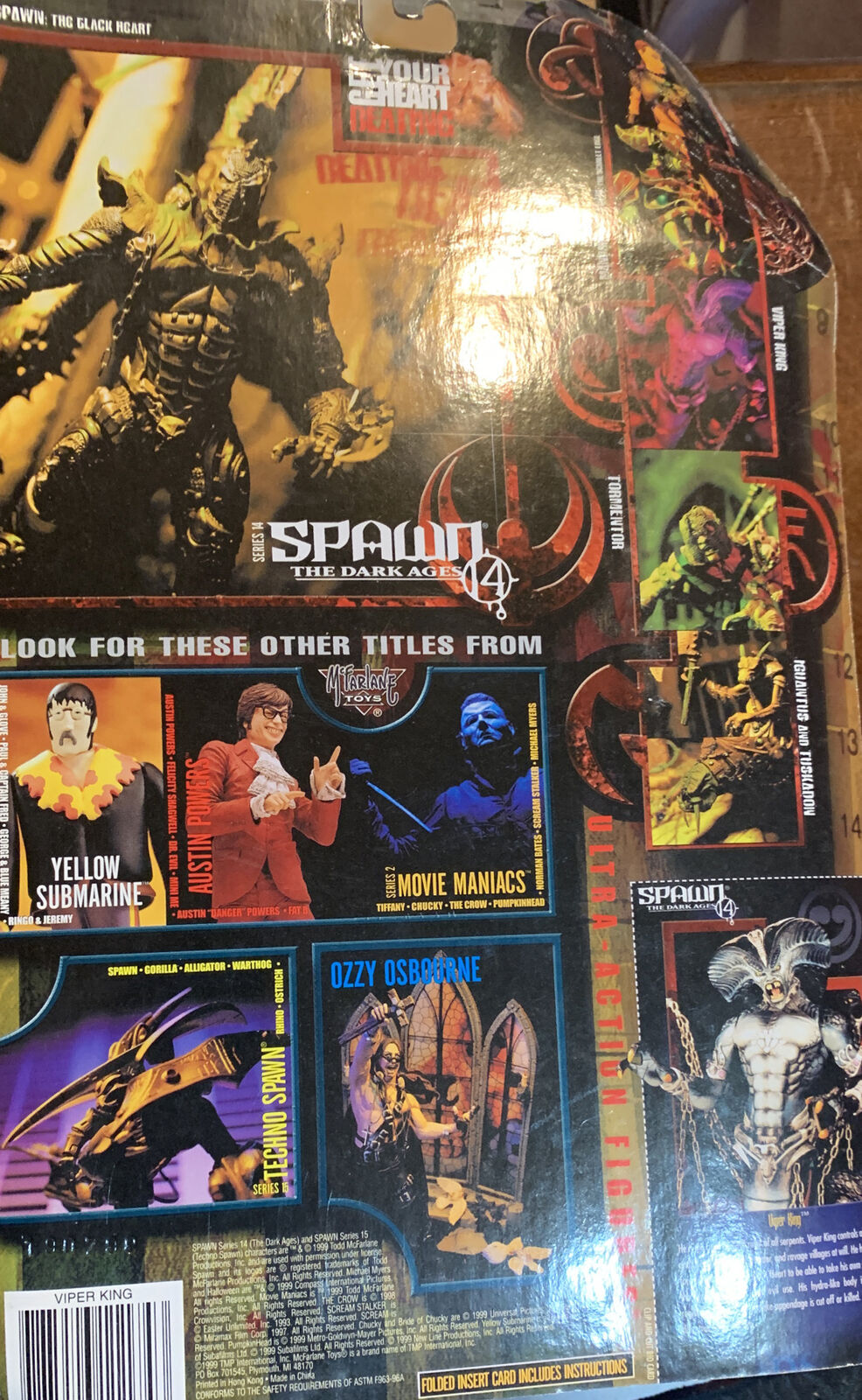 MCFARLAND TOYS SPAWN THE DARK AGES VIPER KING 1999 Slight Box Wear