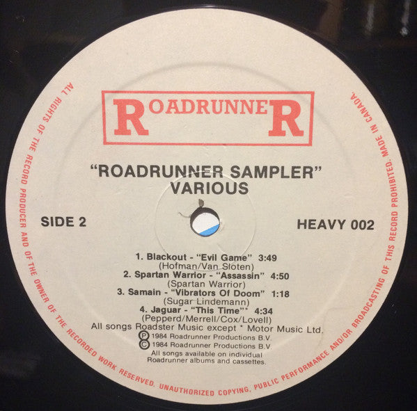 Roadrunner Sampler (1984, Canada, 2×Vinyl LP) — HEAVY 002