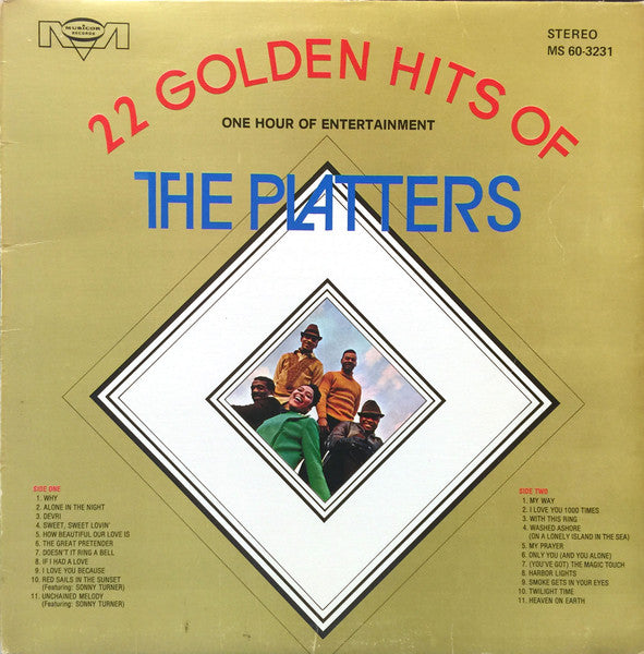 The Platters ‎– 22 Golden Hits Of The Platters - One Hour Of Entertainment - Funk, Rhythm &amp; Blues (vinyl)