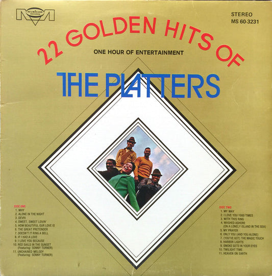 The Platters ‎– 22 Golden Hits Of The Platters - One Hour Of Entertainment - Funk, Rhythm &amp; Blues (vinyl)