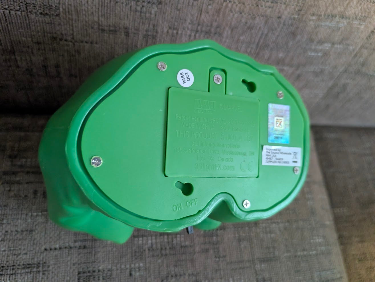 3D Light FX Marvel Hulk Right Fist 3D-Deco LED Wall Light new