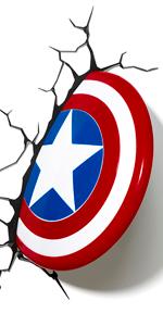 3D Light FX Marvel CAPTAIN AMERICA SHIELD 3D Deco Light NEW