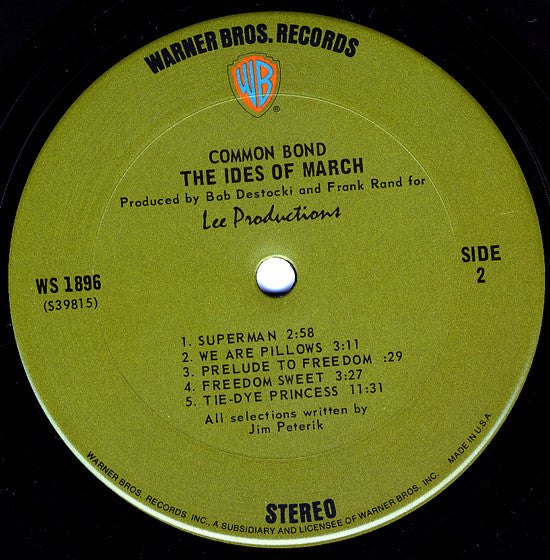 The Ides Of March Common Bond - 1971-Pop Rock, Classic Rock (Vinyl) Clipped Corner