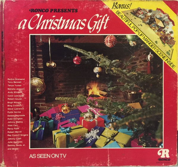 A Christmas Gift -( POP UP XMAS DISPLAY ) 1974-Folk, World, & Country, Christmas - Bing,Johnny Cash, Barbra, Sammy Davis (Vinyl)