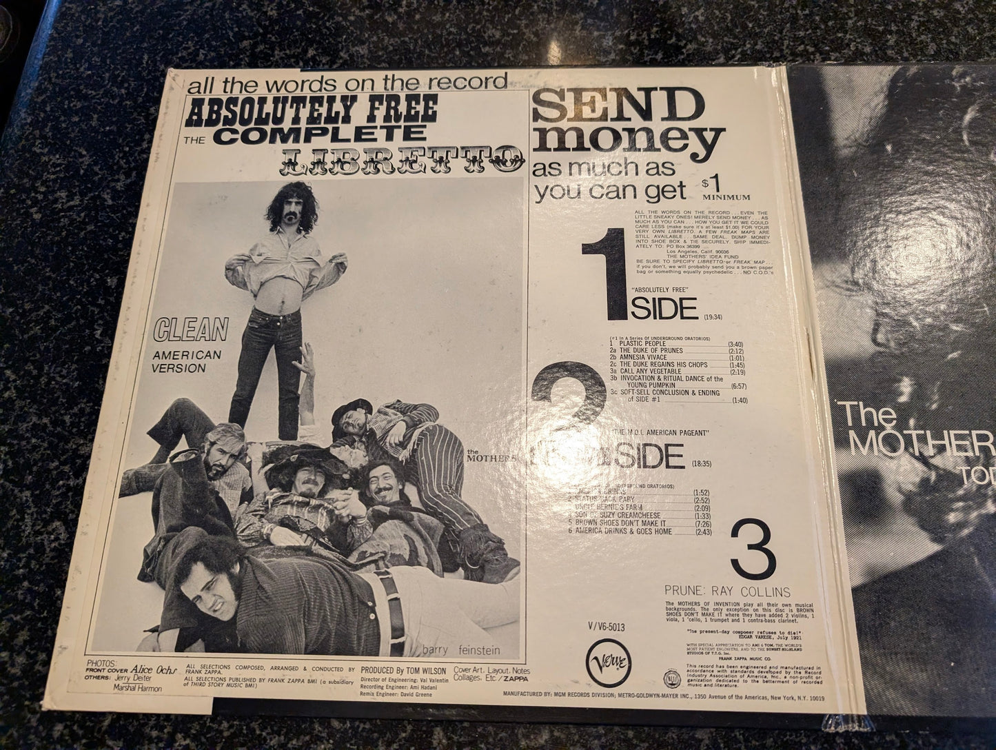 Mothers Of Invention, The Absolutely Free Mono Frank Zappa 1967 Blues Rock, Psychedelic Rock, Avantgarde, Prog Rock (vinyl)