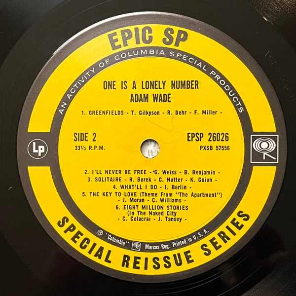 Adam Wade  One Is A Lonely Number - Jazz, Blues , Easy Listening 1962 (Rare Vinyl)
