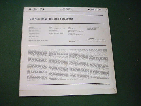 Alton Purnell ‎– Live With Keith Smith's Climax Jazz Band -1964- Jazz (Rare UK Import Vinyl)