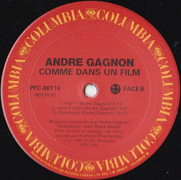 André Gagnon – Comme Dans Un Film 1986-	Jazz, Pop, Folk (Mint Vinyl)