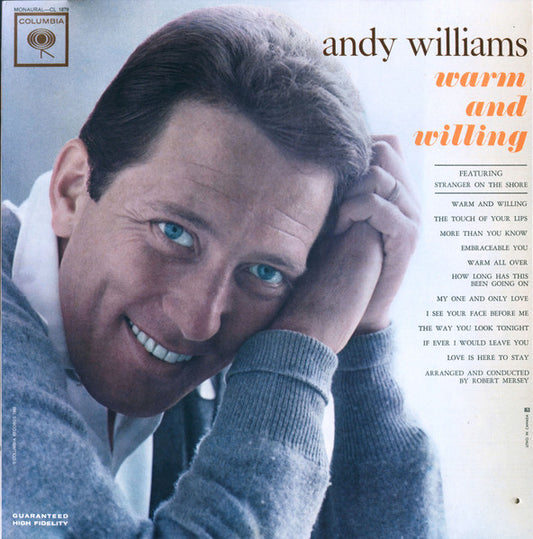 Andy Williams – Warm And Willing 1962 Genre: Jazz Style: Easy Listening (Vinyl) Mint Copy