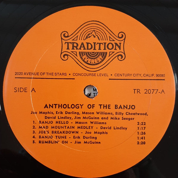 Anthology of the Banjo (Folk/Bluegrass, Vinyl LP) Tradition TR‑2077 Mint