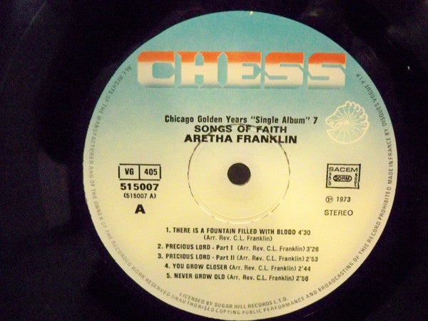 Aretha Franklin ‎– Songs Of Faith - 1981-Blues Style: Gospel ( Rare Vinyl )