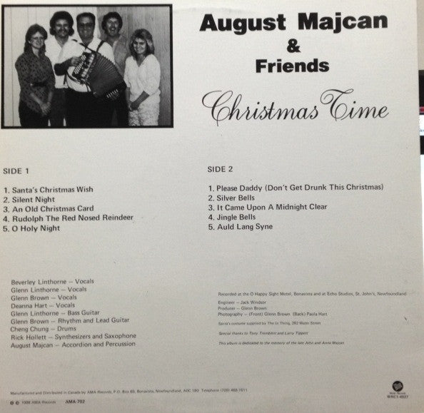 August Majcan & Friends – Christmas Time - 1986-Folk, World, & Country,Christmas,Maritimes,Newfoundland (vinyl)