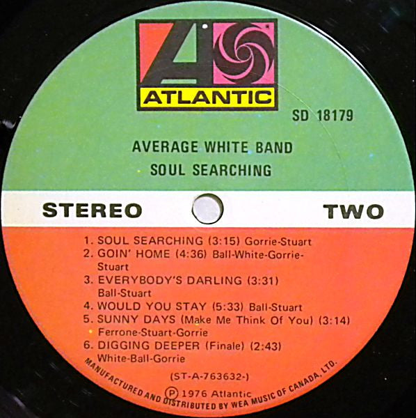Average White Band ‎– Soul Searching - 1976-Jazz, Funk / Soul , Smooth Jazz, Funk (vinyl)
