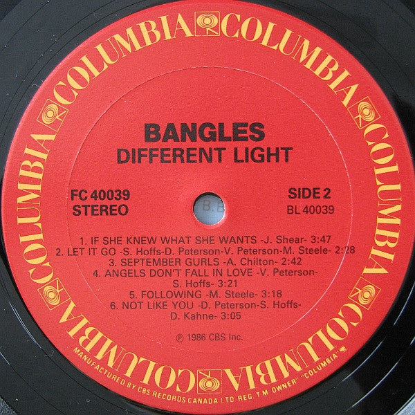 Bangles - Different Light - 1986 - Pop Rock (vinyl) Mint Copy !