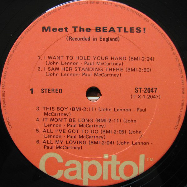 The Beatles ‎– Meet The Beatles! - 1975-Beat, Rock &amp; Roll (vinyl) Orange Label