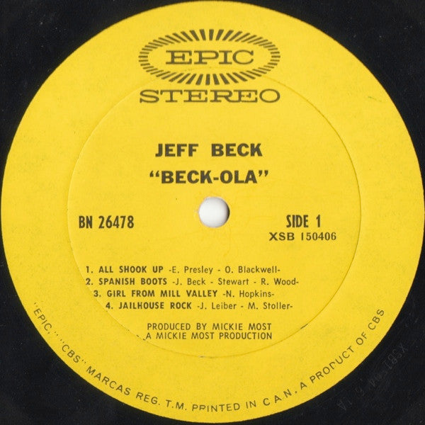 Jeff Beck Group,The ‎– Beck-Ola -1969 &nbsp;Blues Rock, Garage Rock (vinyl)