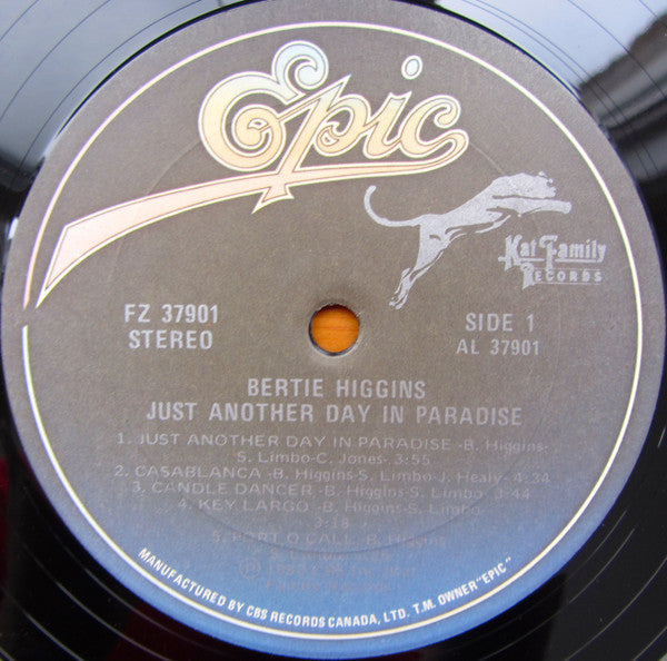 Bertie Higgins – Just Another Day In Paradise -1982-	Soft Rock, Ballad (Vinyl)