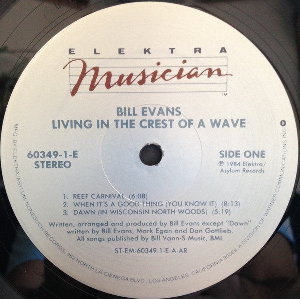 BILL EVANS – Living in the Crest of a Wave 1984, Jazz Fusion / Electric (vinyl)