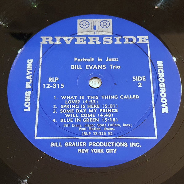 Bill Evans Trio – Portrait in Jazz – 1960 – Jazz / Modal Jazz 1960 - Extremely Rare