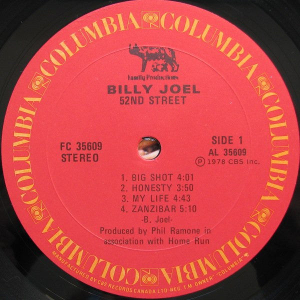 Billy Joel - 52nd Street -1978 Pop Rock ( Clearance vinyl ) Stickers and Tape on the Cover