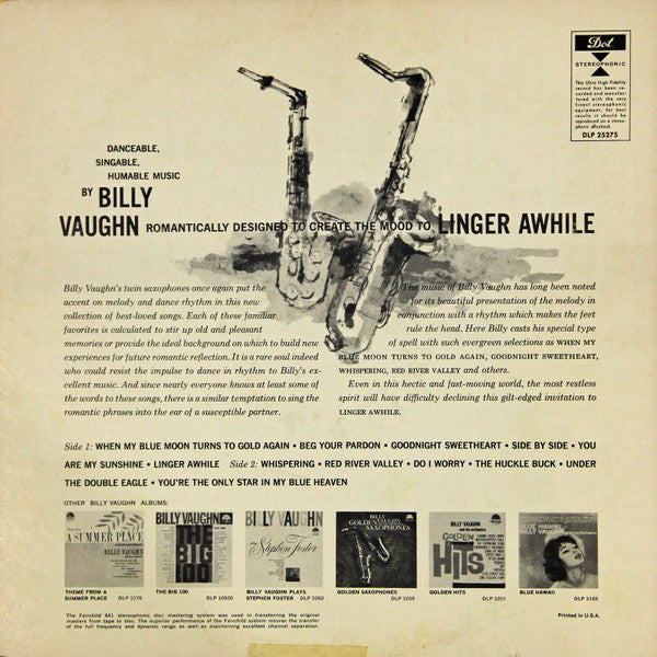 Billy Vaughn – Linger Awhile – 1960s – Easy Listening / Instrumental (vinyl)