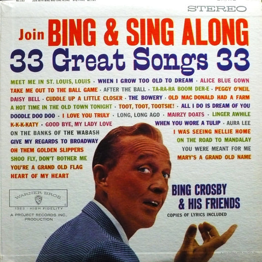 Bing Crosby – Join Bing & Sing Along: 33 Great Songs (Vocal/Pop, Vinyl LP) WS‑1363