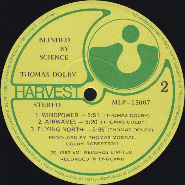 Thomas Dolby ‎– Blinded By Science-1983 Synth-pop - Harvest label (vinyl)