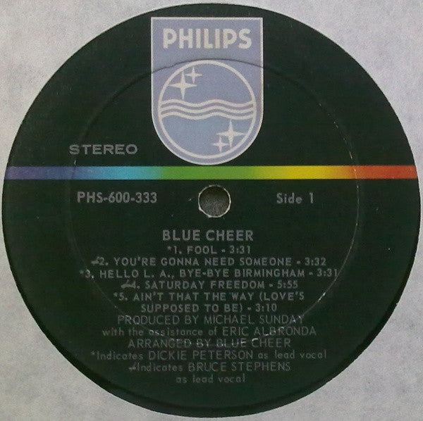 Blue Cheer – Blue Cheer - 1969-Blues Rock, Hard Rock, Psychedelic Rock (Rare Vinyl)