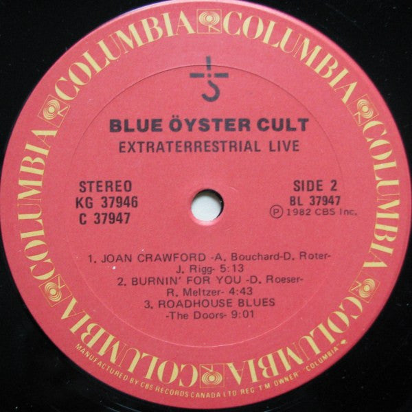 Blue Öyster Cult ‎– Extraterrestrial Live - 1982-Hard Rock, Heavy Metal (Vinyl)  great copy!