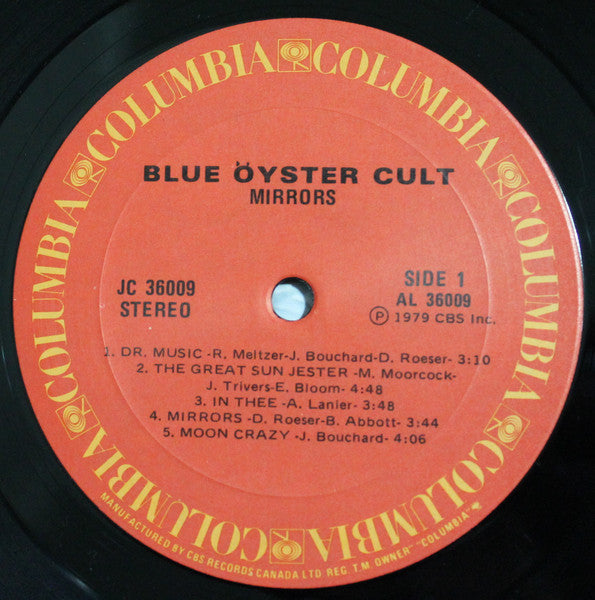 Blue Oyster Cult ‎– Mirrors -1979-  Hard Rock, Arena Rock ( Clearance vinyl ) Slight Scratches