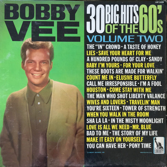 Bobby Vee – 30 Big Hits of the 60s Volume Two – 1970s – Pop / Rock (vinyl)