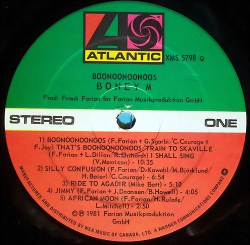 Boney M. – Boonoonoonoos - 1981- 	Electronic (vinyl)