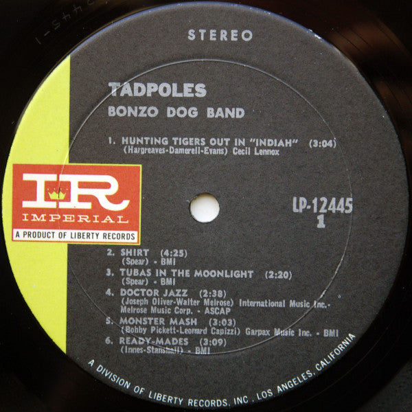 Bonzo Dog Band Tadpoles - 1969-Rock, Stage & Screen Style: Folk Rock, Novelty, Parody (Vinyl)
