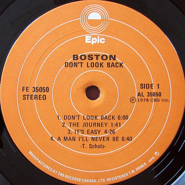 Boston - Don't Look Back -1978 Classic Rock (Clearance vinyl) a few light marks