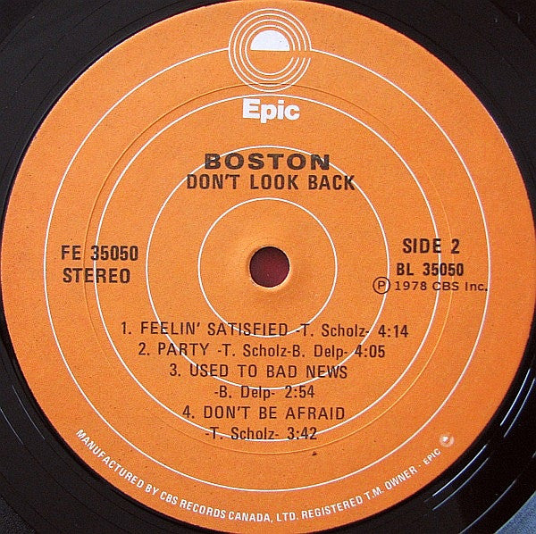 Boston - Don't Look Back -1978 Classic Rock (Clearance vinyl) a few light marks