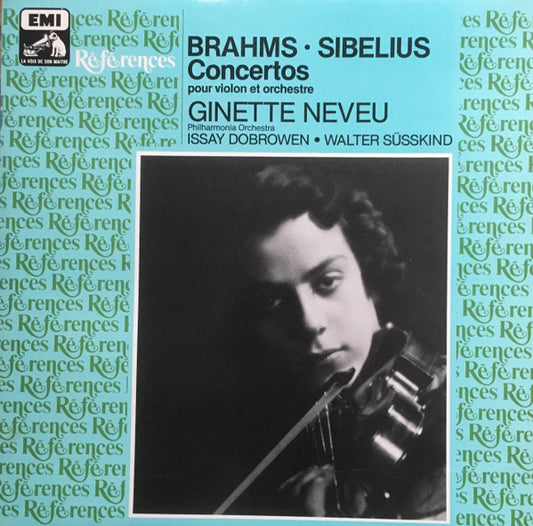 Brahms / Sibelius - Ginette Neveu, Philharmonia Orchestra, Issay Dobrowen / Walter Süsskind– Concertos Pour Violon Et Orchestre