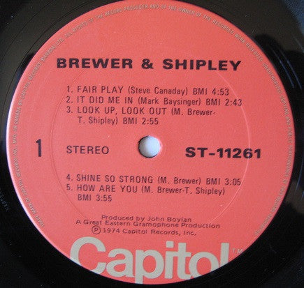 Brewer And Shipley – ST11261 -1974-Country Rock (vinyl)