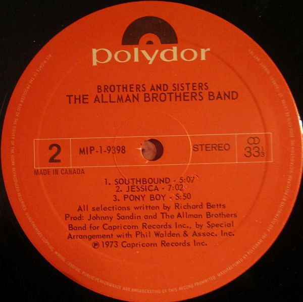 Allman Brothers Band ‎– Brothers And Sisters 1973 ( Blues Rock) ( Vinyl )