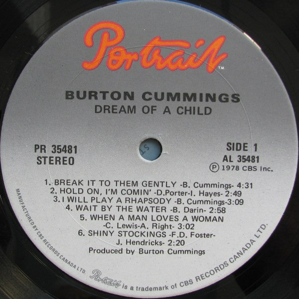 Burton Cummings – Dream of a Child – 1978 – Soft Rock (vinyl)