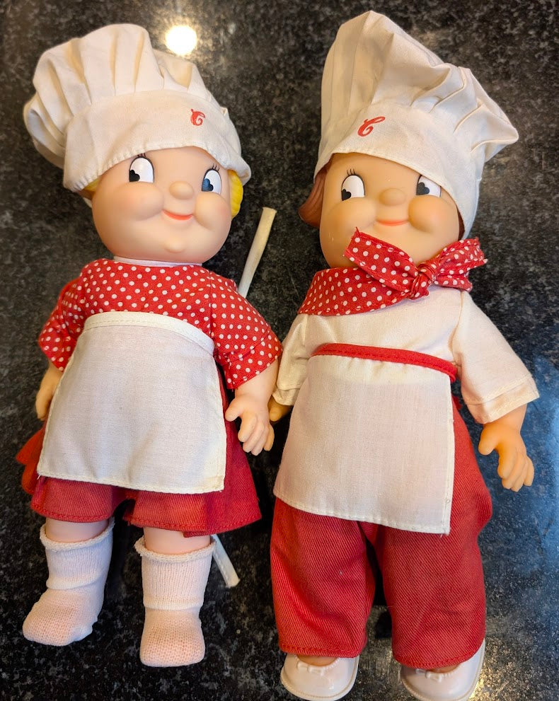 Campbells Soup Kids Dolls Chef & Cook Boy Girl Mascots 1960s Lot