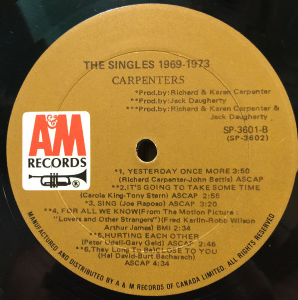 Carpenters The singles 1969-1973 (vinyl)