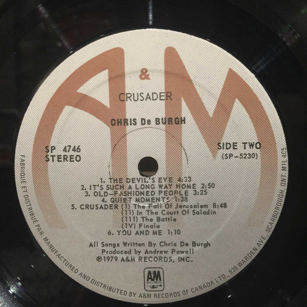 Chris De Burgh ‎– Crusader - 1979- Rock (Vinyl) Note the condition