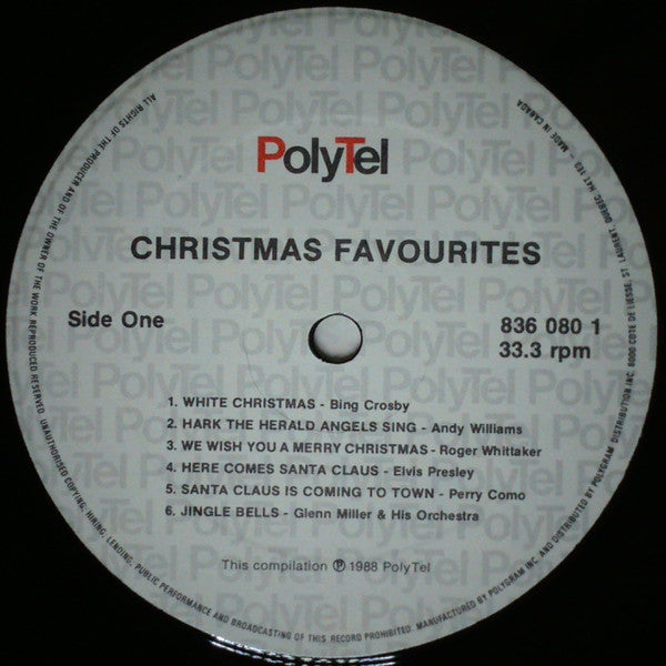 Christmas Favourites -1968-Pop, Folk, World, & Country Vocal, Holiday ( Cllearance - 1 ALBUM ONLY of 2 )