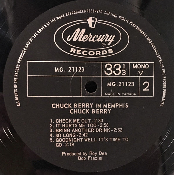 Chuck Berry – Chuck Berry In Memphis - 1967-Rock ,Rock & Roll ( Rare Vinyl )