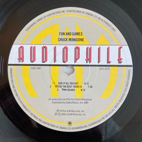 Chuck Mangione – Fun And Games-1980- Jazz -	 Vinyl, LP, Album, Half-Speed Master