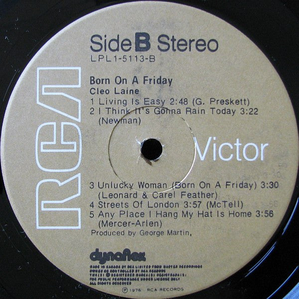 Cleo Laine – Born on a Friday – Vocal / Jazz / Easy Listening (vinyl)